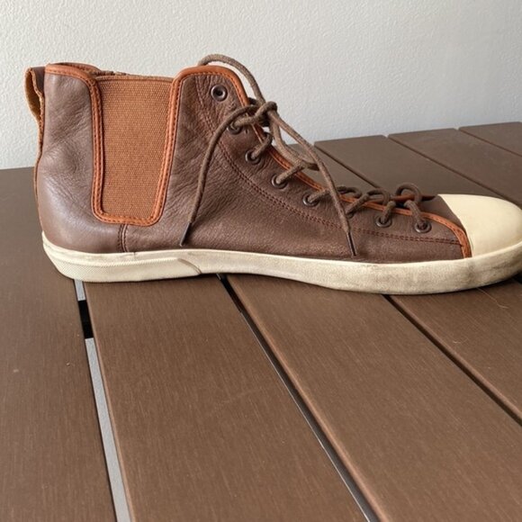 Polo By Ralph Lauren Men Brown Francisco Leather High Top Sneakers Size 13D - Picture 12 of 16